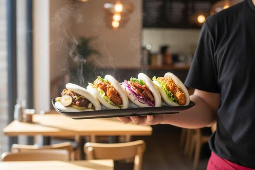 B&aacute;nh ti&ecirc;u kẹp thịt.